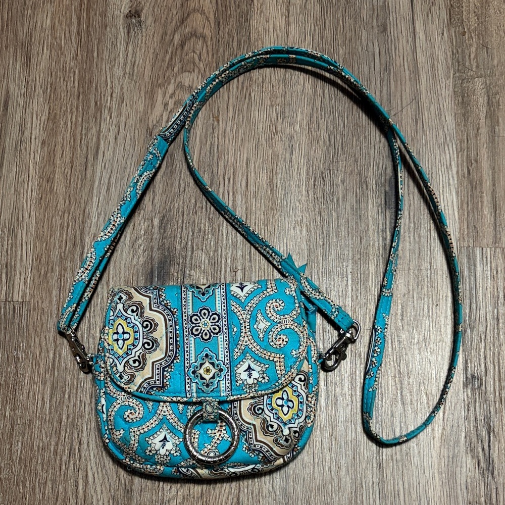 Vera Bradley Totally Turquoise Little Hipster Crossbody Bag.